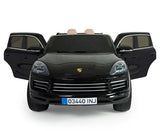 Електрическа Кола Porsche Cayenne S За Две Деца Injusa С Дистанционно И Батерия 12V Черна