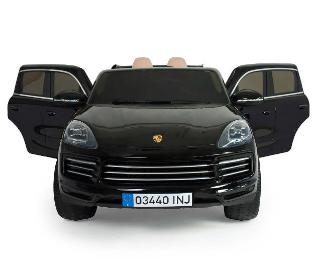Електрическа Кола Porsche Cayenne S За Две Деца Injusa С Дистанционно И Батерия 12V Черна