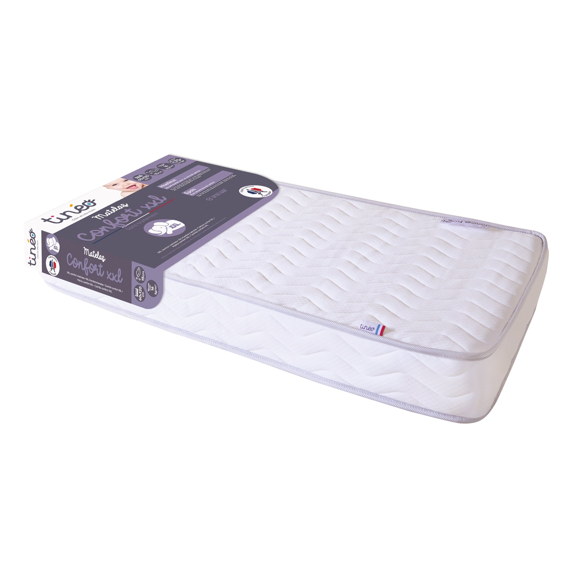 Saltea pentru bebeluși Comfort XXL 60X120X15cm Tineo