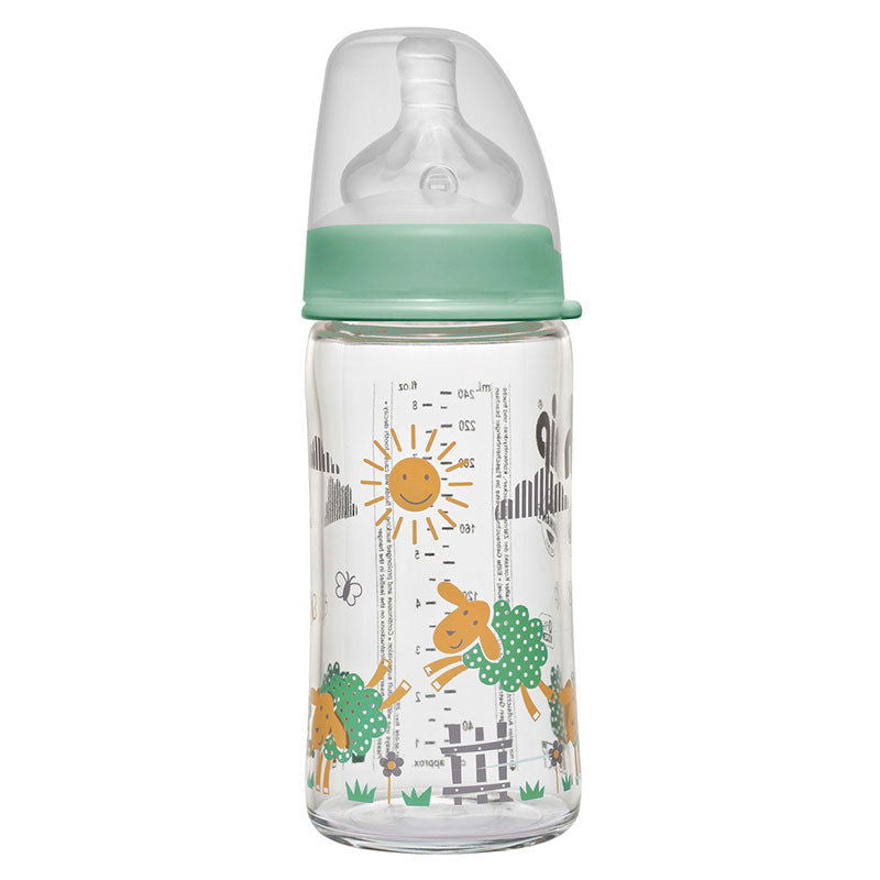 35063 Шише Стъкло 240 Ml Силикон 0M+ Flow М Boy --- BebeMama