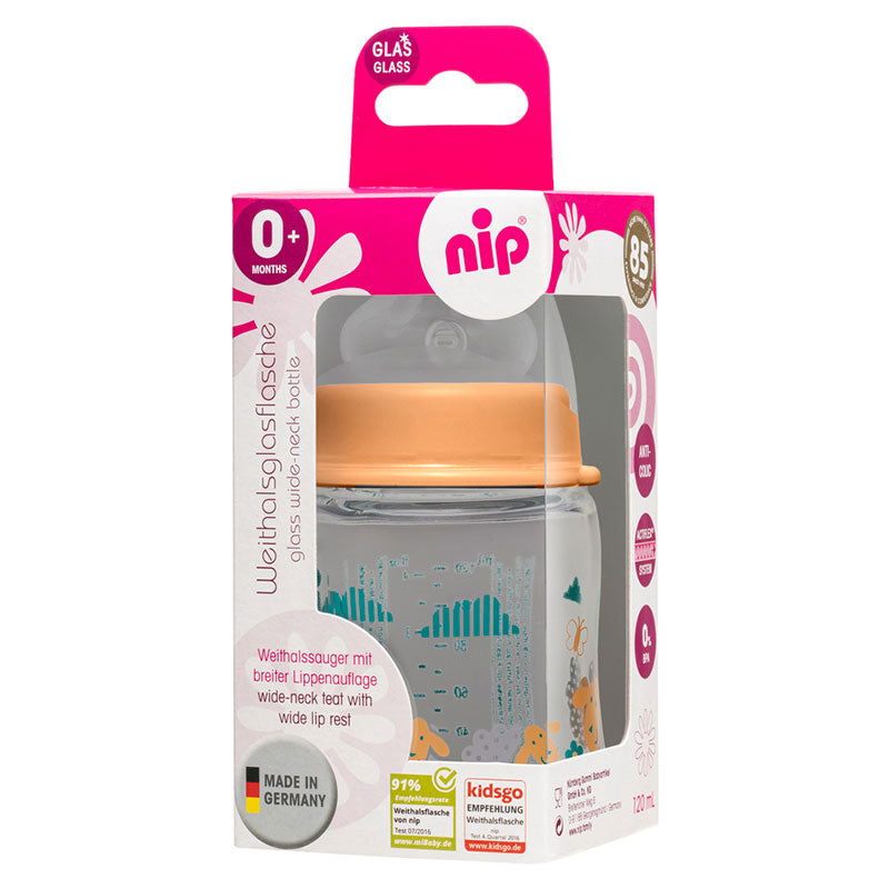 35066 Шише Стъкло 120 Ml Силикон 0M+ Flow S Girl --- BebeMama