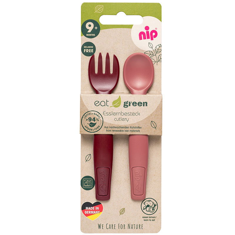 37102 Прибори За Хранене Eat Green 9М Бордо --- BebeMama