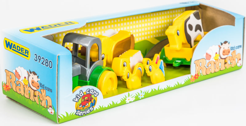 Set tractor cu remorci și animale 30x10x8