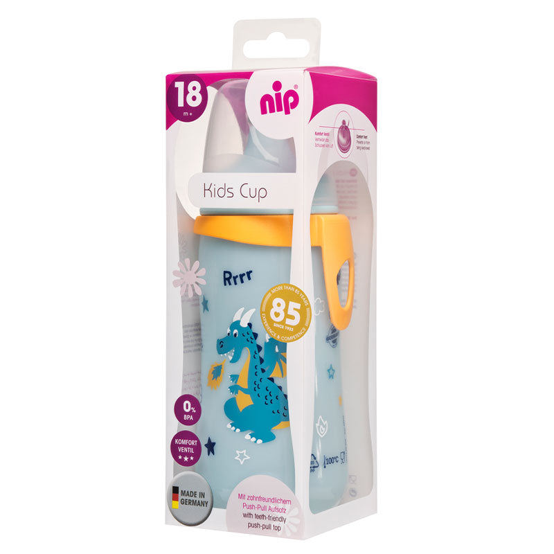 Cană pentru copii cu supapă 330 ml. 18 luni+ băieți