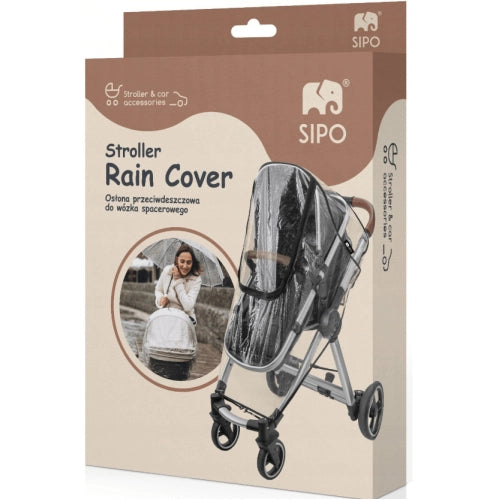 Дъждобран За Бебешка Количка С Цип, Прозрачен Sipo