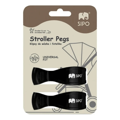 Функционални Щипки За Количка И Столче За Кола 2 Бр., Черни Sipo