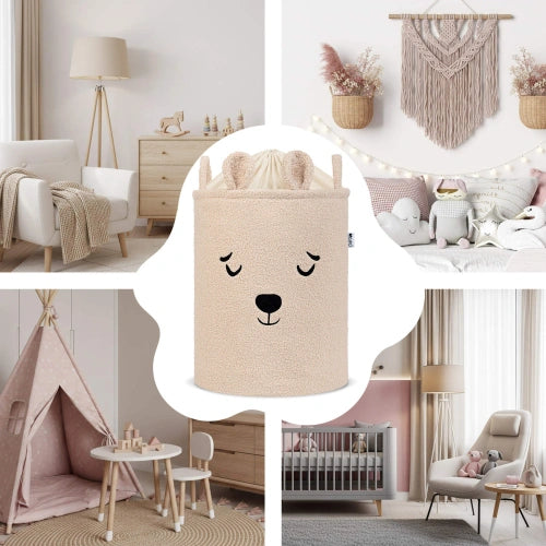 Кош За Съхранение На Играчки Xl С Връзка, Бежово Мече Sipo