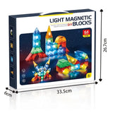 Constructor magnetic luminos Val cu lumină și 64 de piese