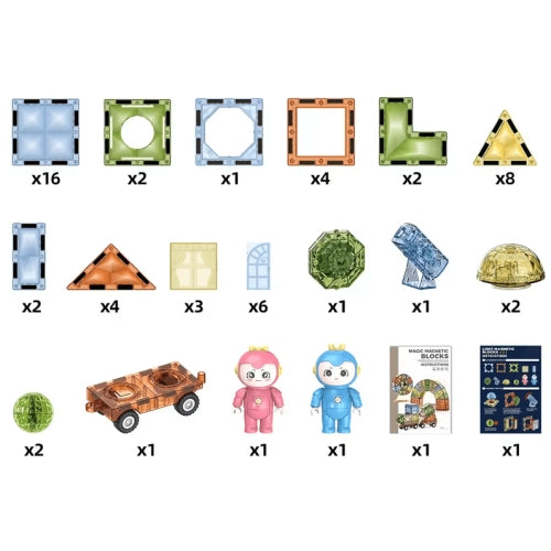 Магнитен Конструктор Tidy С Фигурки И 57 Части За Деца