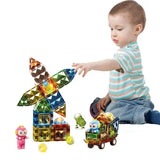 Set de constructor magnetic cu figurine și 57 de piese pentru copii