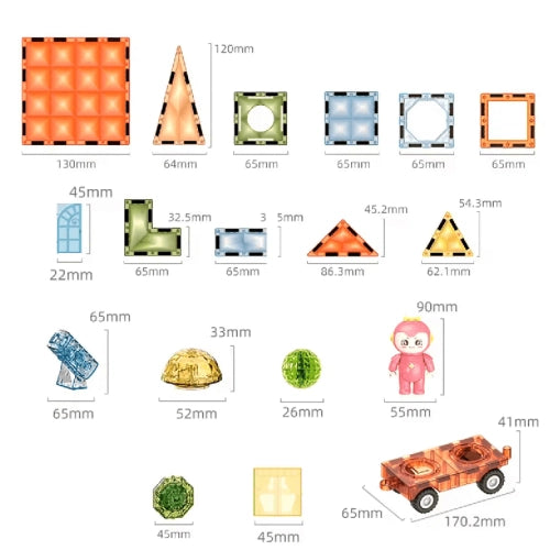 Set de construcție Zippo magnetic distractiv cu cărucior, 110 piese