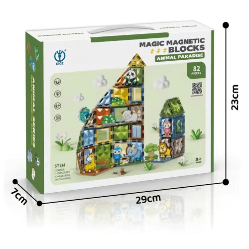 Магнитен Конструктор За Деца Zoo Park С 82 Части И Фигурки
