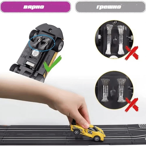 Pistă pentru copii Sonne Hayato cu două niveluri, cu 4 cărucioare și încărcător 560