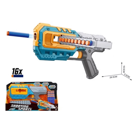 Pistol Turbo Blaster pentru copii cu gloanțe moi incluse