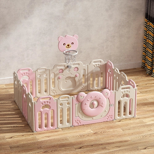Бебешка Ограда За Безопасна Игра Poppy С Баскетболен Кош Sonne