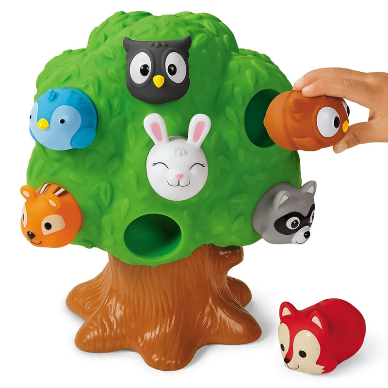 Дървесна Къща Montessori С 10 Гумени Животни Raya Toys