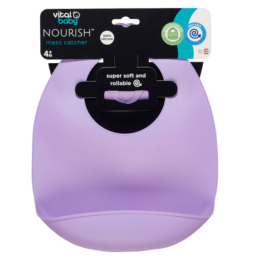 Bavetă din silicon Purple Vital Baby