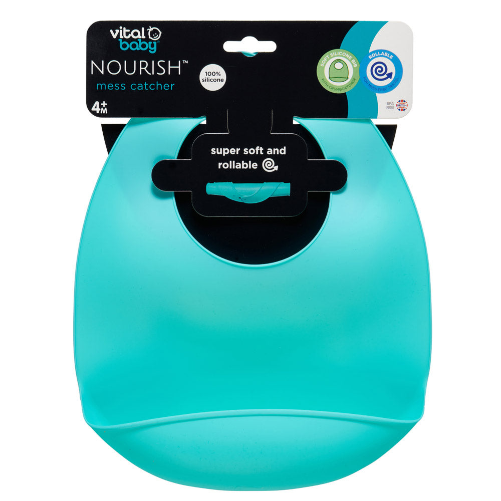 Bavetă din silicon verde Vital Baby