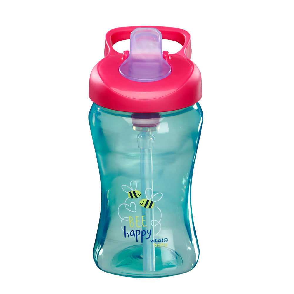 Biberon anti-vărsare cu pai 12 luni+ 340 ml. Blue Vital Baby
