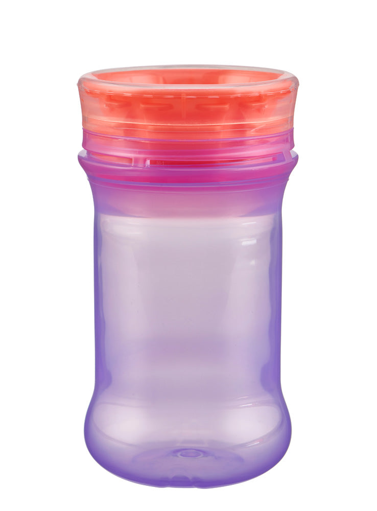 Cană anti-vărsare cu margine moale din silicon pentru sorbție la 360° Purple Vital Baby
