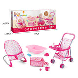 Raya Toys babakocsi, fürdőkád, táska és napozóágy babáknak