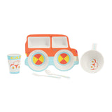 Gyerek étkészlet 5 db, autók, piros, Raya Toys