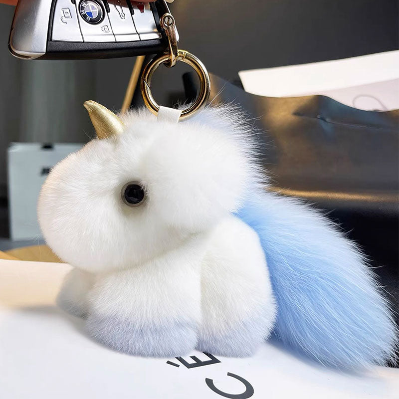 Ключодържател Еднорог Син Естествен Косъм Raya Toys