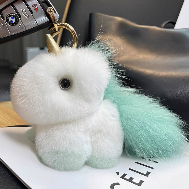 Ключодържател Еднорог Зелен Естествен Косъм Raya Toys