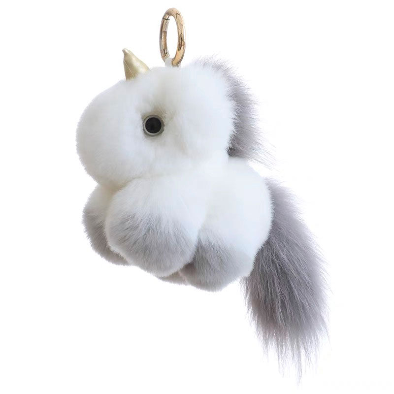 Ключодържател Еднорог Сив Естествен Косъм Raya Toys