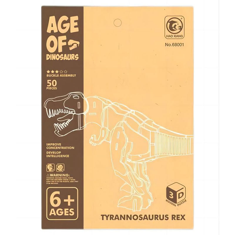 Дървен 3d Пъзел 50 Части Tyrannosaurus Rex Raya Toys