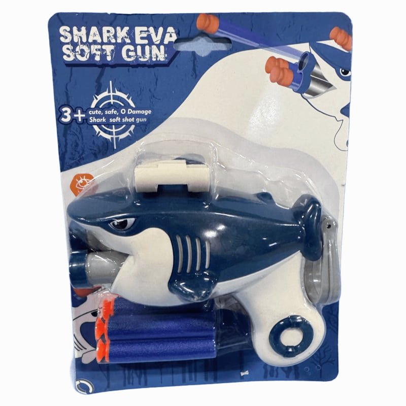Пистолет С Дунапренени Стрели Акула Син Raya Toys