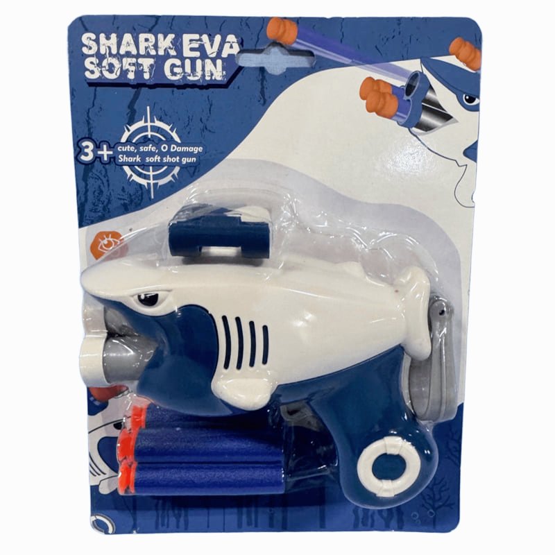 Пистолет С Дунапренени Стрели Акула Бял Raya Toys