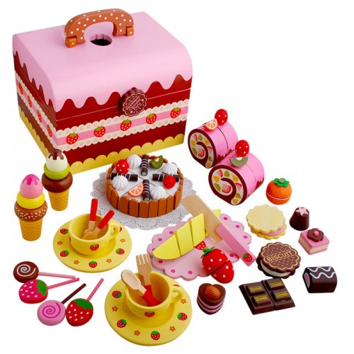 Детски Дървен Чаен Сервиз - 59 Части