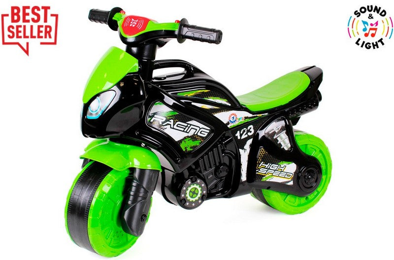 Motocicletă cu 2 anvelope și mâner de transport, lumină și sunet, cu anvelopă 72X35X52