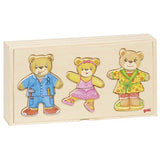 Öltöztetős maci puzzle fadobozban