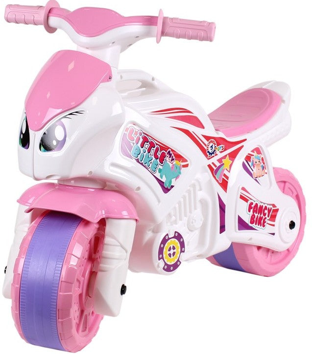 Motocicletă roz cu 2 anvelope și mâner de transport 72x35x52 cu bandaj pentru anvelope