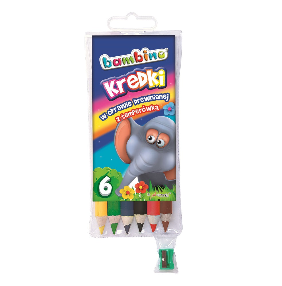 Creioane 6 culori cu ascuțitoare Bambino Rabbit
