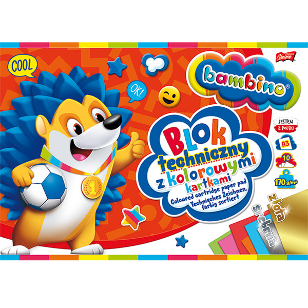 Hârtie tehnică Bambino A3 colorată 10 L.