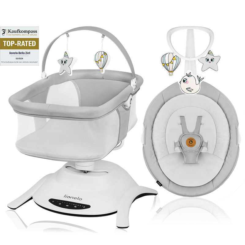 Комплект Кош И Шезлонг 2в1 Bella Grey Concrete Lionelo