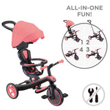 Tricicletă Globber Explorer 4 în 1 cu baldachin - Roz