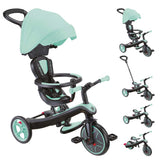 Tricicletă Globber Explorer 4 în 1 cu baldachin - Verde Mentă