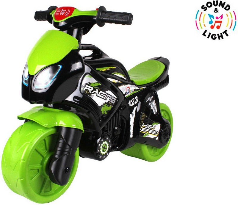 Motocicletă cu 2 anvelope și mâner de transport, lumină și sunet, cu anvelopă 72X35X52