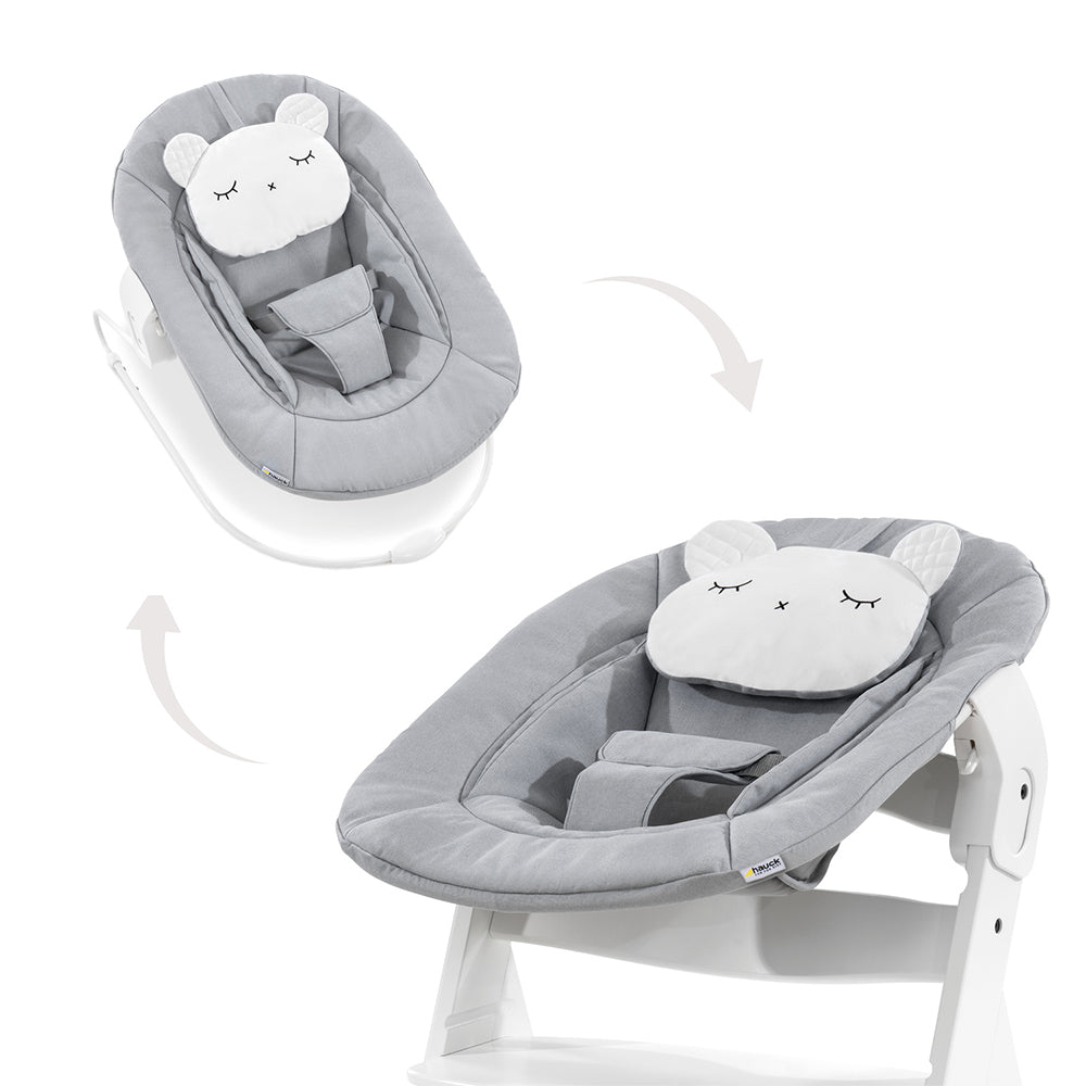 Шезлонг Alpha Bouncer 2в1 Pastel Bear Light Grey Hauck