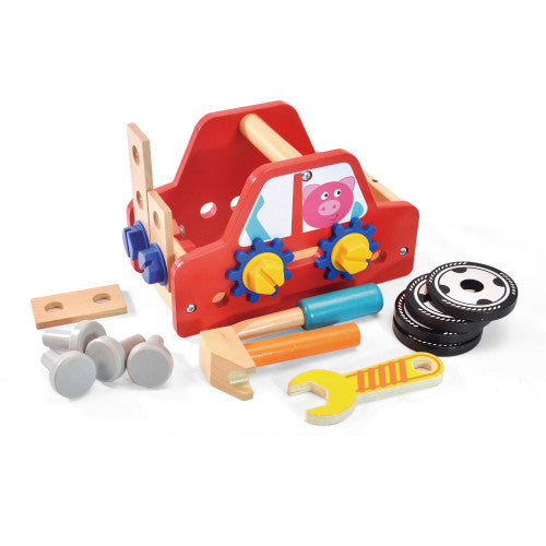 Set de construcție din lemn cu șuruburi și piulițe - Mașină de asamblat