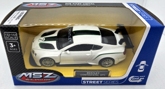 Mașină model metalică precisă 1:43 Bentley Continental GT3 cu amortizoare și uși care se deschid
