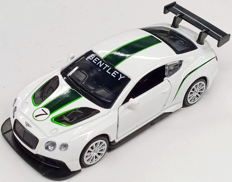 Mașină model metalică precisă 1:43 Bentley Continental GT3 cu amortizoare și uși care se deschid