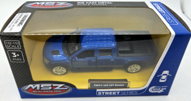 Mașină model metalic precisă 1:52 Ford F-150 Svt Raptor cu amortizoare și uși care se deschid