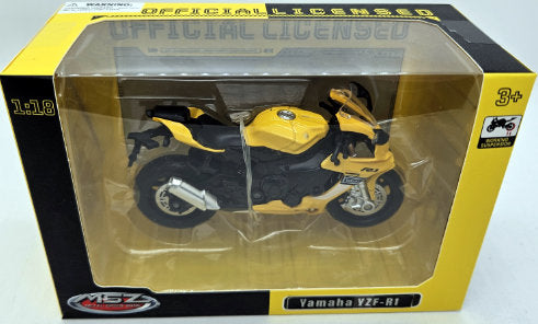 Model de motocicletă metalică precisă 1:18 Yamaha Yzf-R1 cu amortizoare