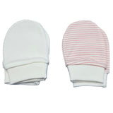U5170 Ръкавички 2 Бр.розово Райе Бял 0м Ciccim Baby