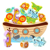 Sh2019 Дървена Игра За Баланс Ноев Ковчег Raya Toys